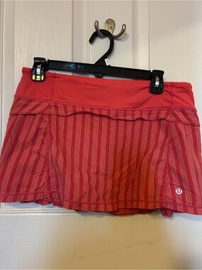 Lululemon Pink Striped Athletic Skirt